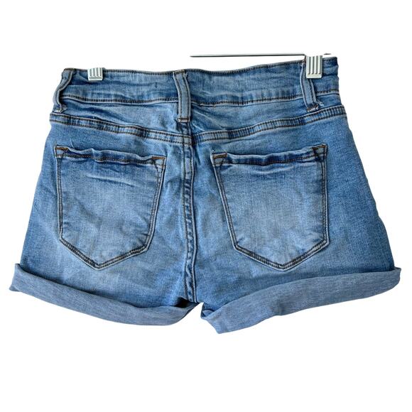 KANCAN Estilo‎ Mid Rise Cuffed Denim Jean Shorts Womens 5 Springbreak - Picture 2 of 5